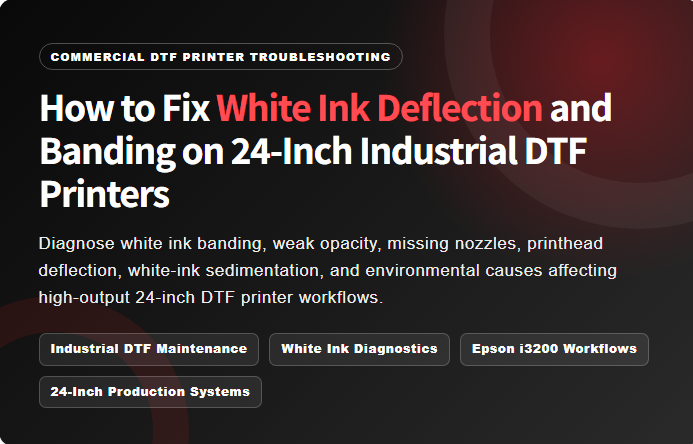 How to Fix White Ink Deflection and Banding on 24-Inch Industrial DTF Printers