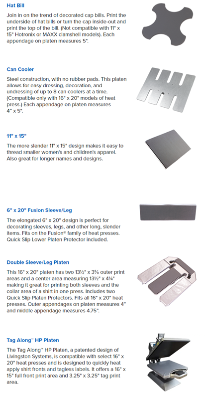 Hotronix® Heat Press Shirt Platens-Heat Transfer Press Accessories-Stahls' Hotronix Lawson Screen & Digital Products dtf printer screen printing direct to fabric equipment machine printers equipment dtg printer screen printing direct to garment equipment machine printers