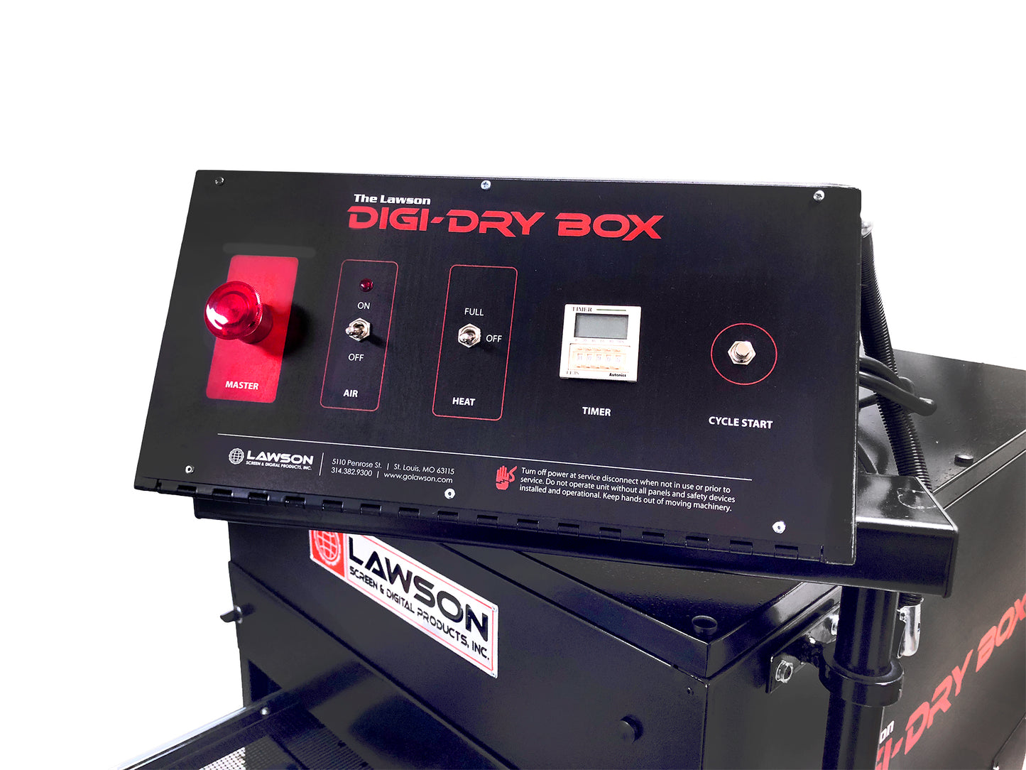 Digi-Dry Box - A DTG Ink Curing Dryer control panel