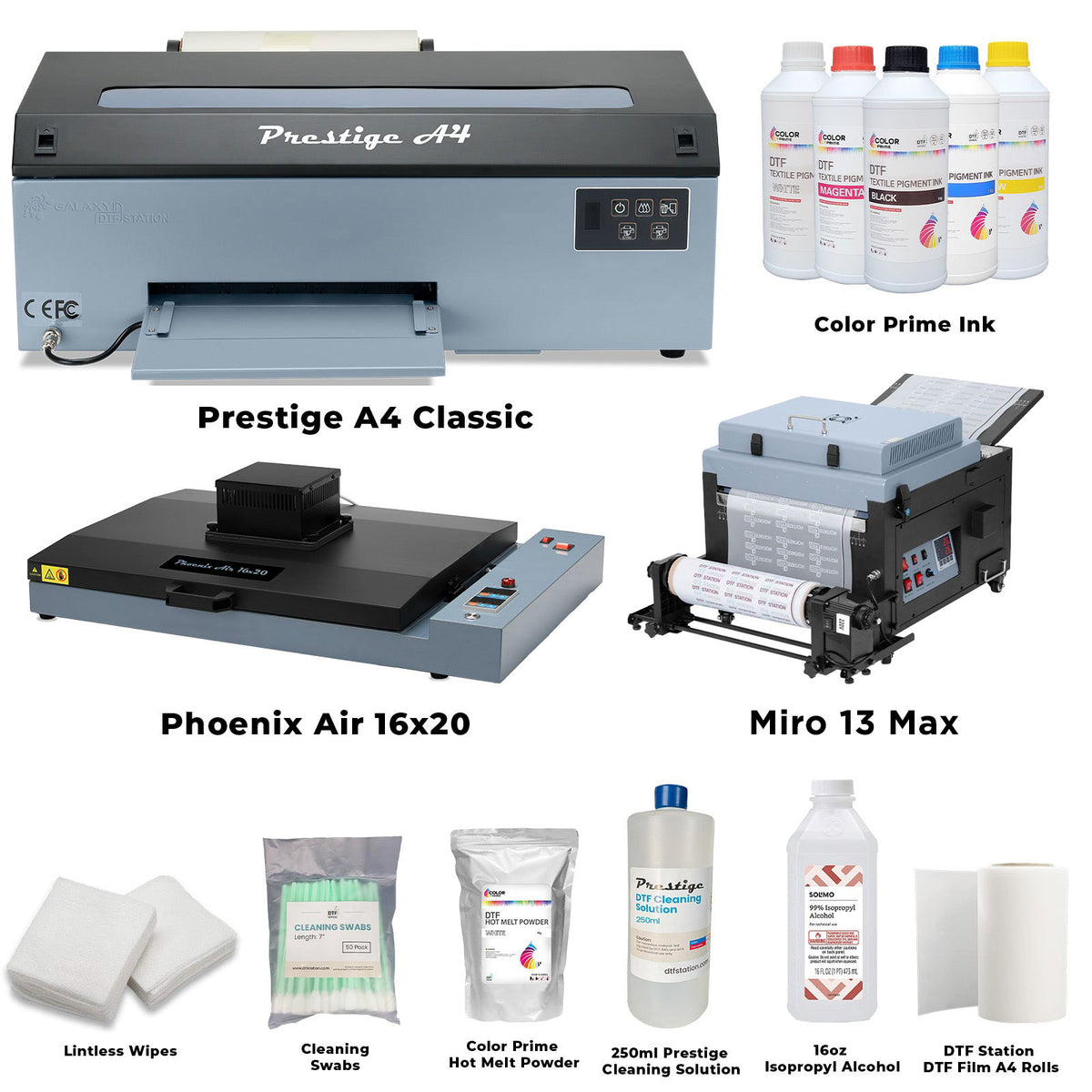 A4 Printer with Curing Oven and Shaker Bundles