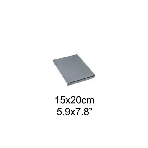 A rectangular gray item shown on a white background with text below reading 15x20cm and 5.9x7.8".