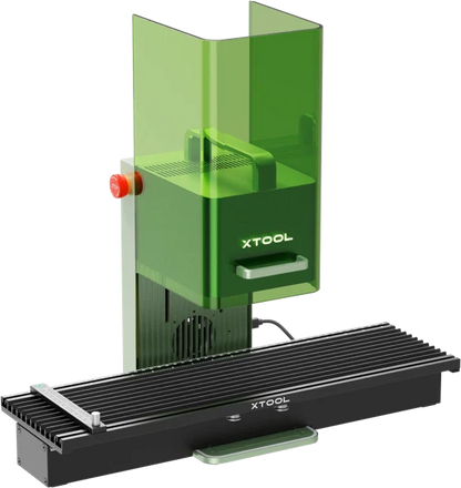 xTool F1 Mint Green laser engraver mounted on the xTool F1 Slide Extension for expanded workspace.