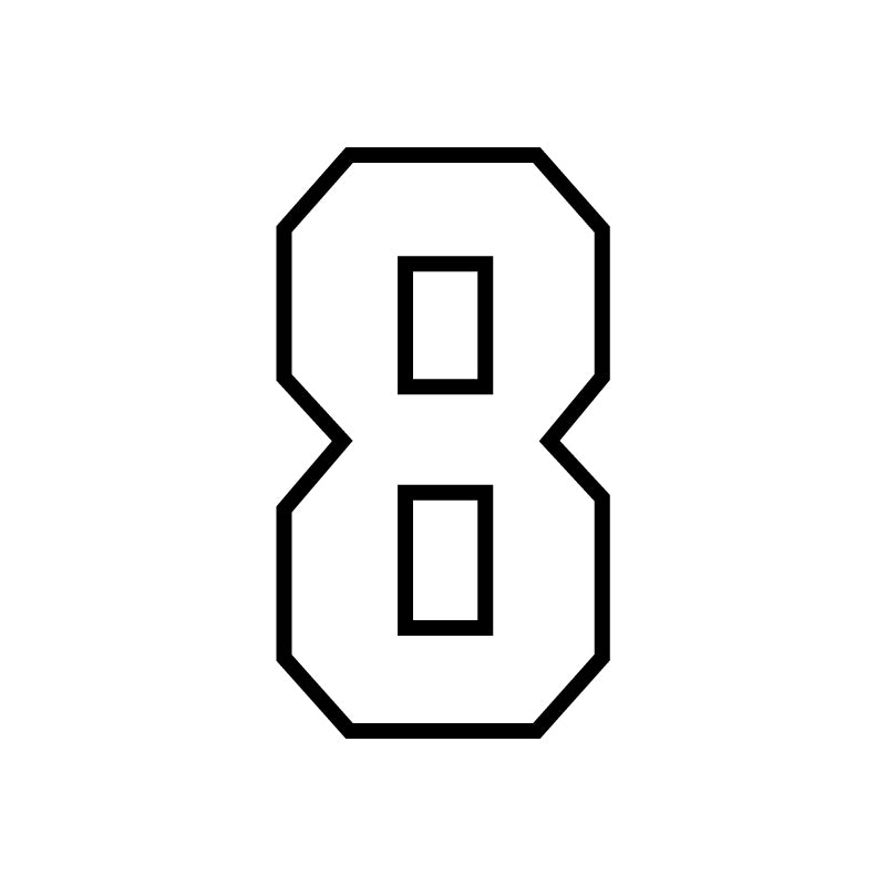 Number Eight Block Drawing Block Number Outline Stencils