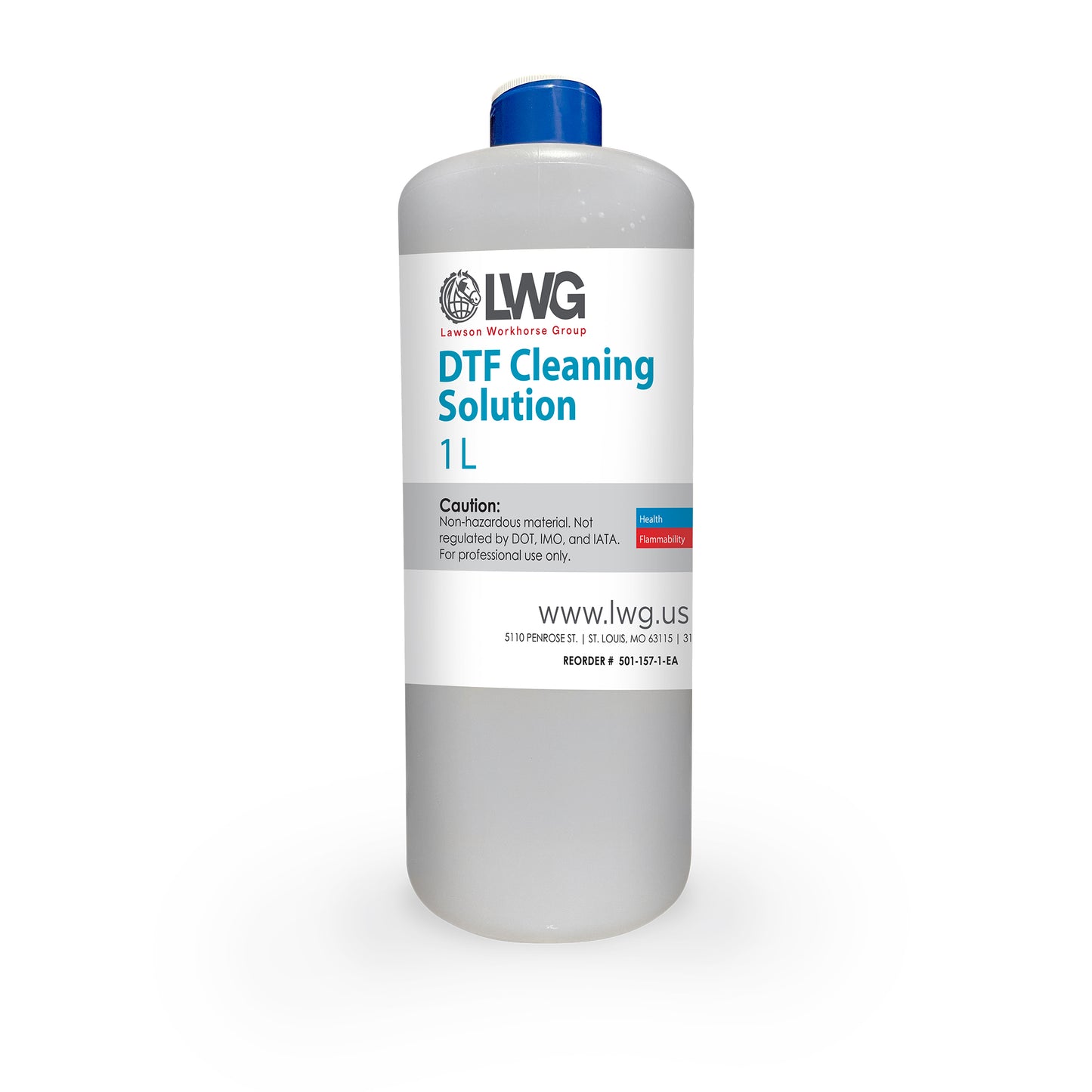 LWG DTF Cleaning Solution bottle on a white background
