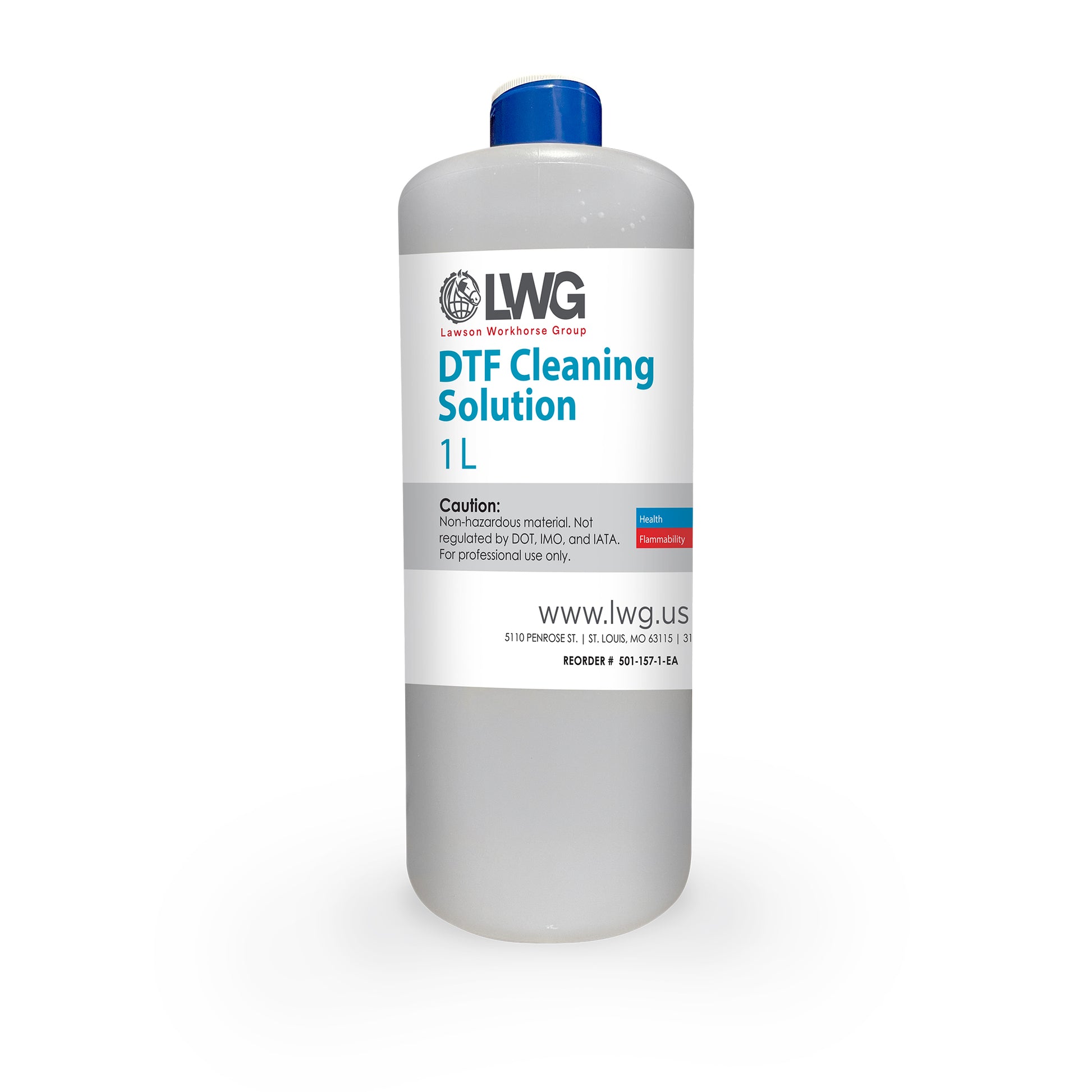 LWG DTF Cleaning Solution bottle on a white background