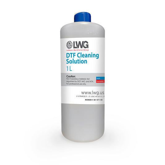 LWG DTF Cleaning Solution bottle on a white background