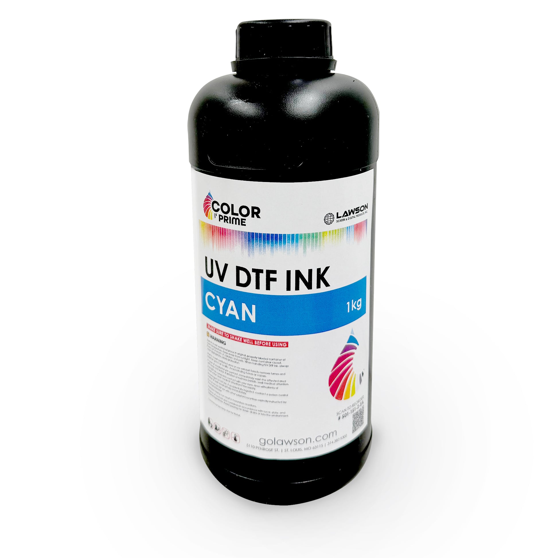 ColorPrime UV DTF Ink Cyan dtf printer screen printing direct to fabric equipment printers supplies platen ink maintenance cleaning