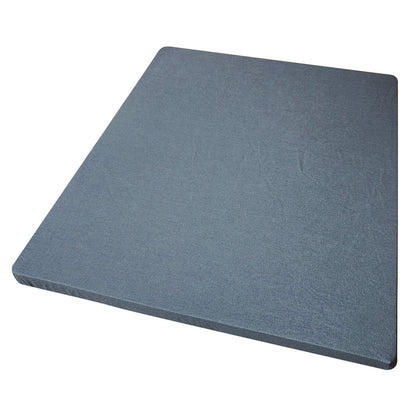 A dark gray protective platen cover for a 16-inch by 20-inch heat press, shown from an isometric angle on a white background.