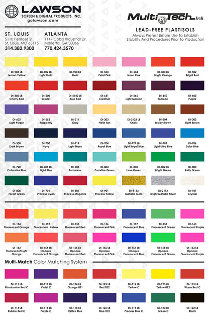 Color Match Mixing Process Blue DI - 119 LB-Textile Plastisol Ink-Multi-Tech Lawson Screen & Digital Products dtf printer screen printing direct to fabric equipment machine printers equipment dtg printer screen printing direct to garment equipment machine printers