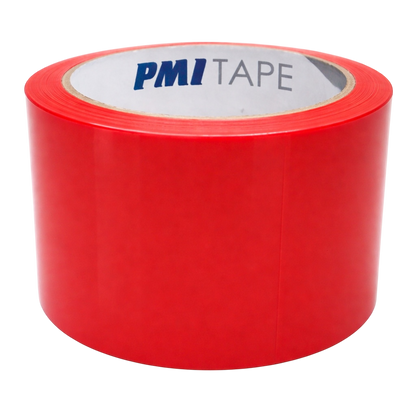 Red tape roll with 'PMI Tape' label on a white background