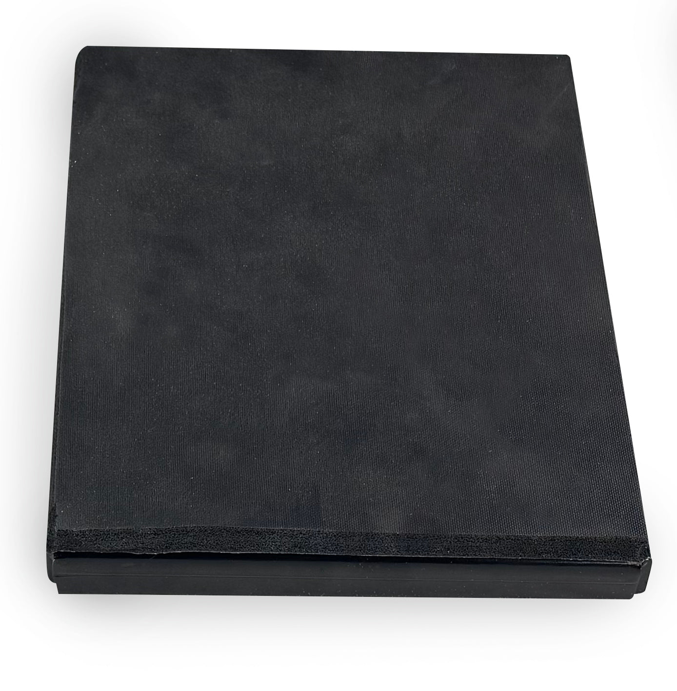 Black rectangular cushion on a white background
