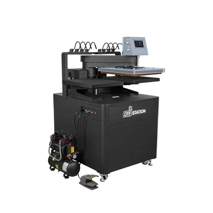 Black DTF Station machine with various components on a white background