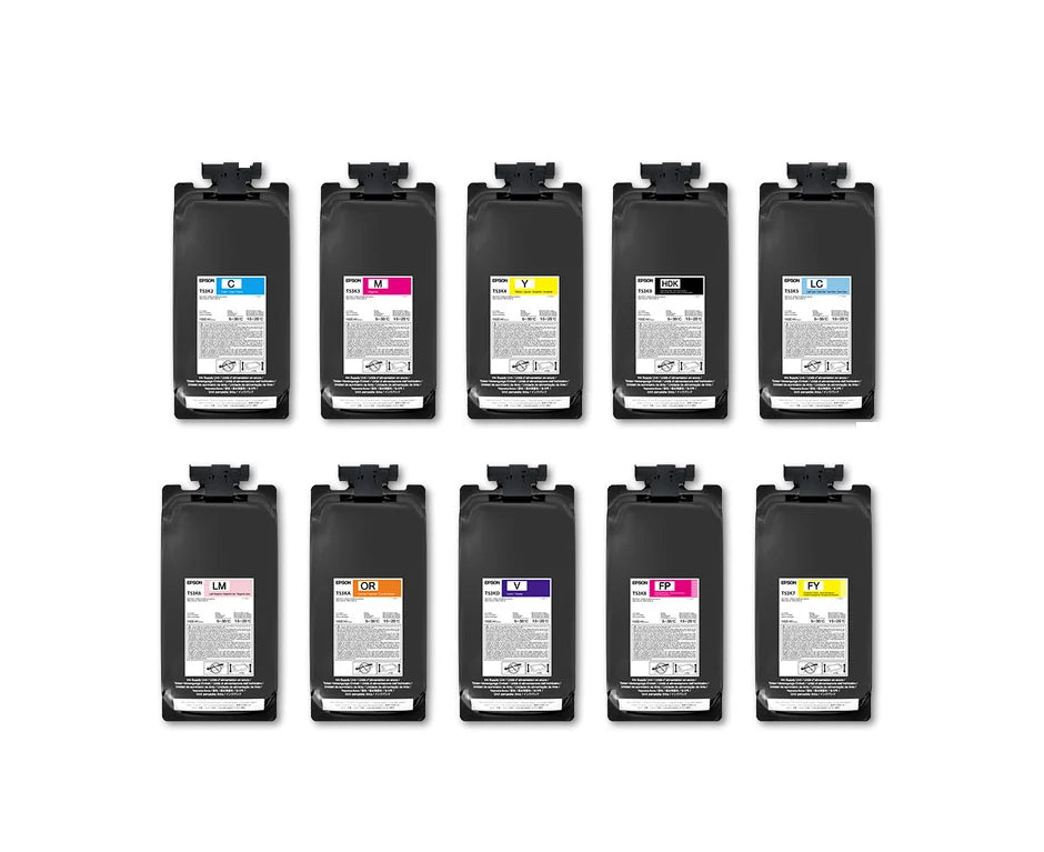 T53K-Ink Set of ink cartridges with labels on a white background