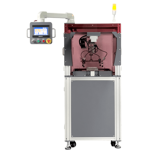 Industrial machine with a control panel on a white background