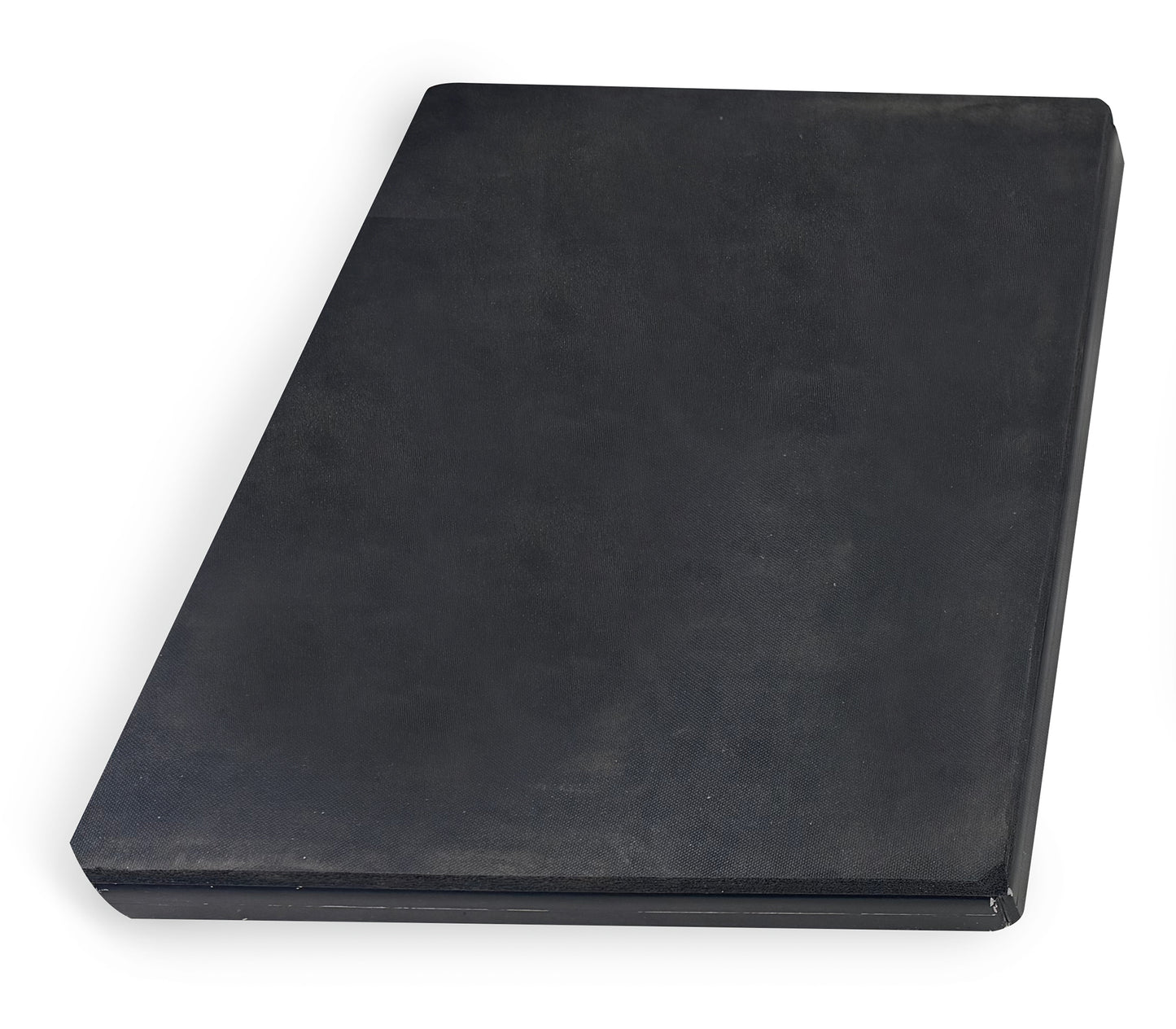 Black rectangular cushion on a white background