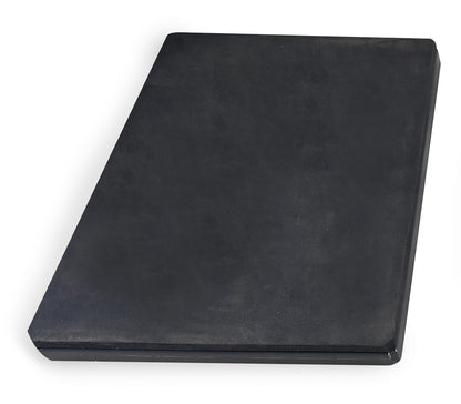 Black rectangular cushion on a white background