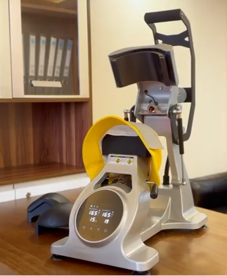 Lawson Workhorse Semi-Automatic Dual Heated Hat Press for DTF transfers and hat patches.
