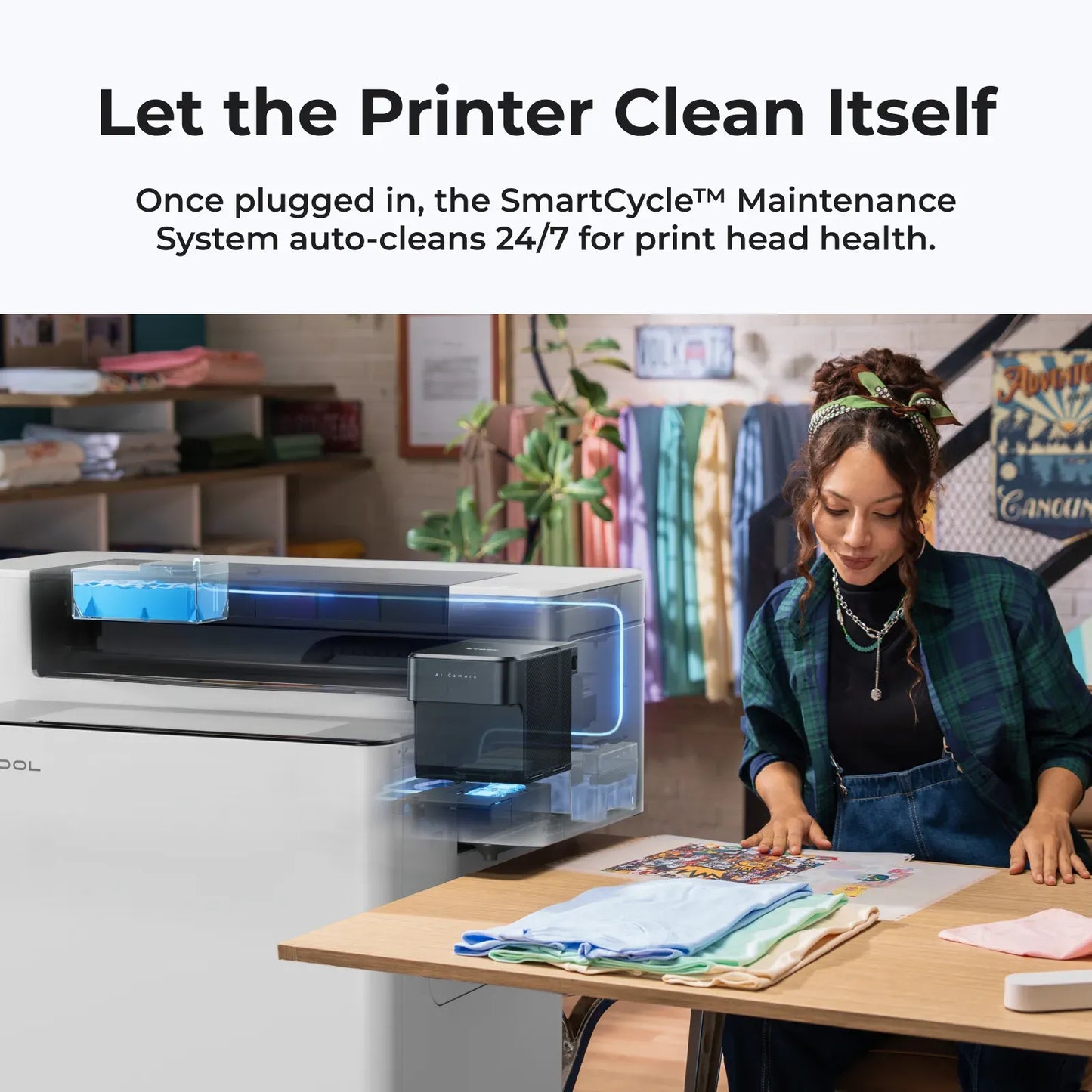 xTool DTF Apparel Printer - Self Cleaning