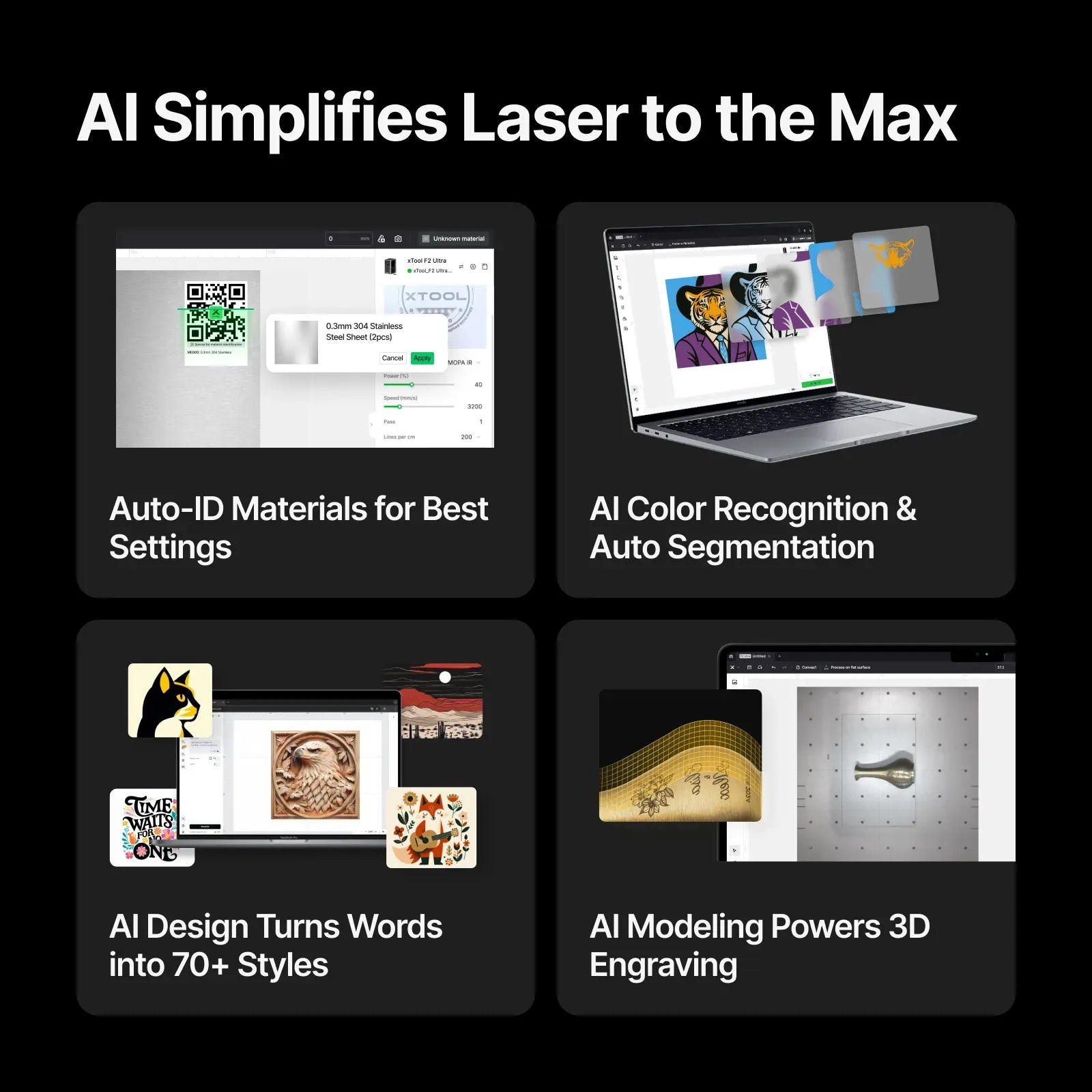 xTool F2 Ultra 60W MOPA & 40W Diode Dual Laser Engraver AI Enabled