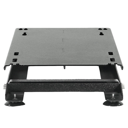 Black metal bracket on a white background