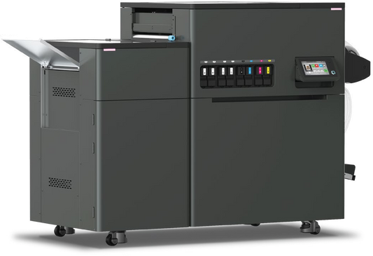 Vega S17 DTF printer all-in-one production system in dark gray with digital touchscreen display