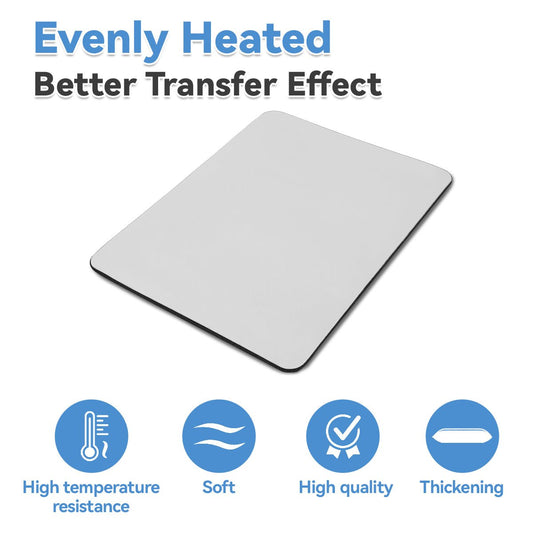 Heat-resistant mat with text and icons on a white background