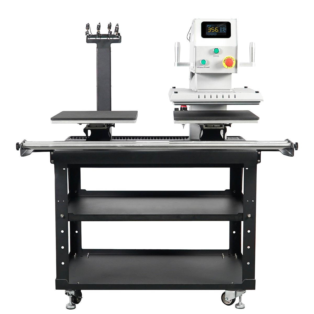 TITAN 16” x 20” Semi-Auto Dual Station Pneumatic Heat Press with Laser Alignment with Stand