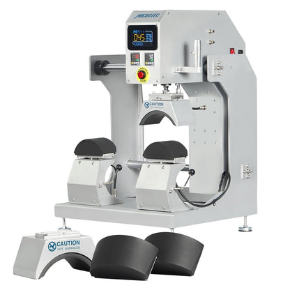TITAN Double Station Dual Heat Pneumatic Cap & Label Combo Heat Press