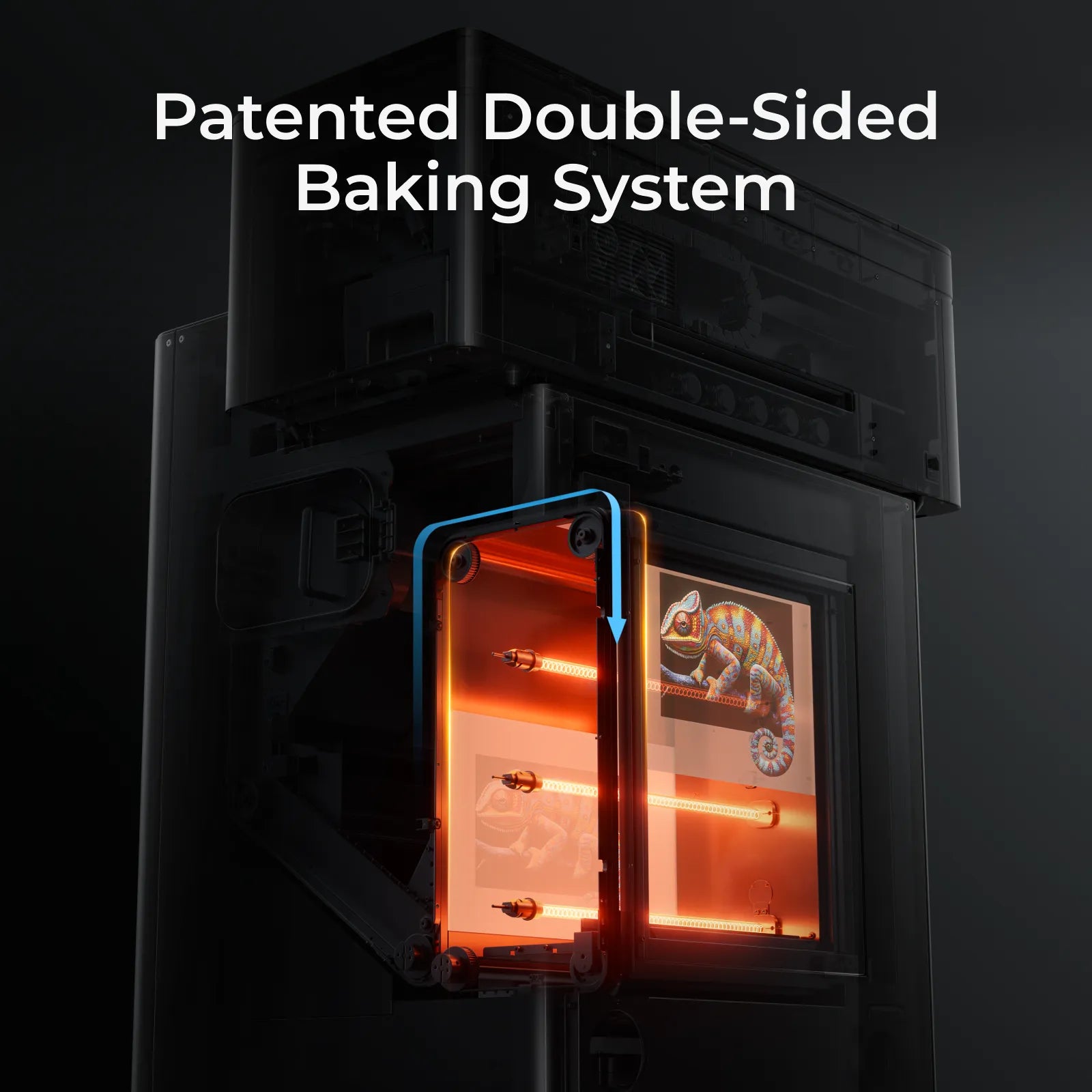 Close-up diagram of the xTool OS1 Shaker Oven highlighting the 