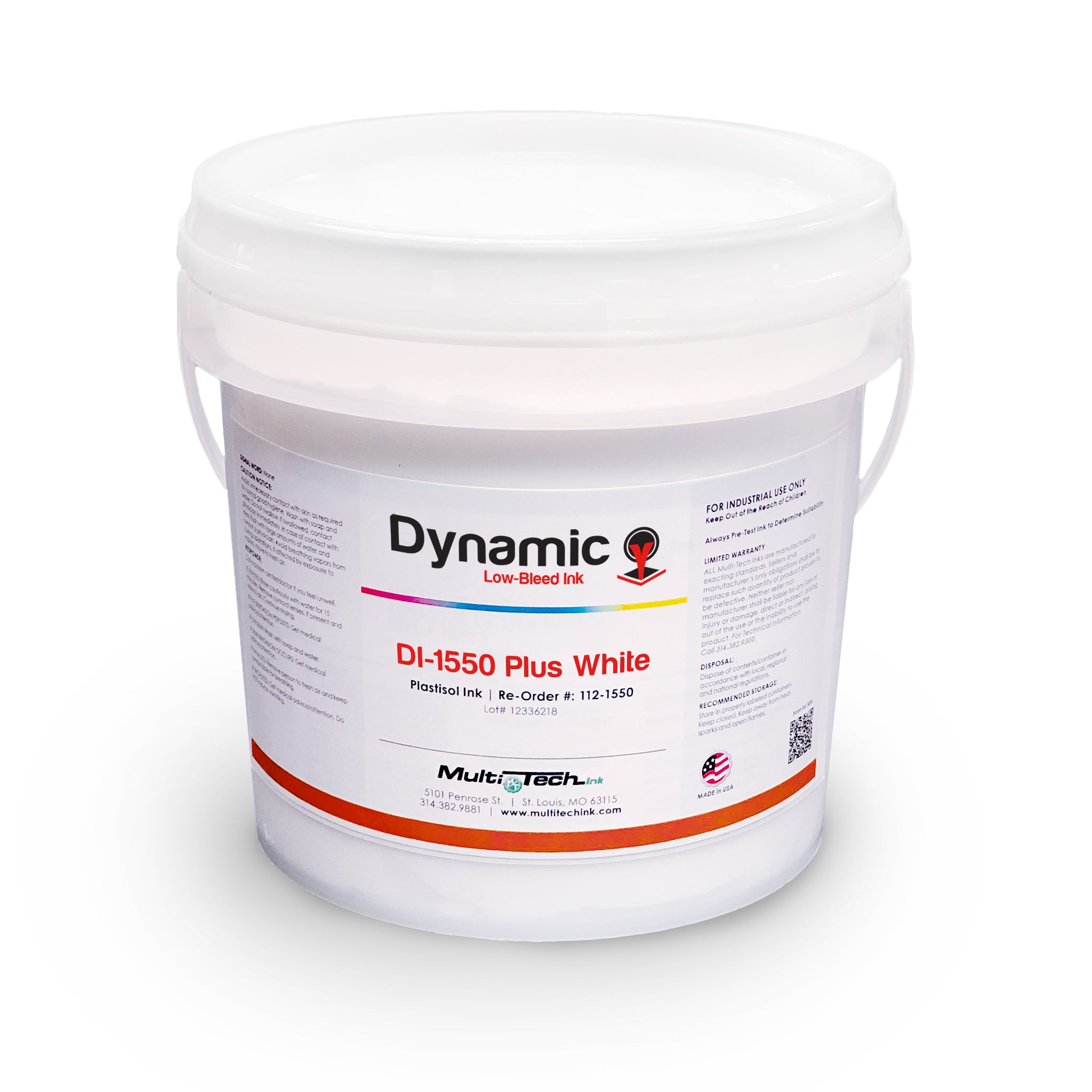 Dynamic Ink White Low Cure and Low Bleed Plastisol Ink