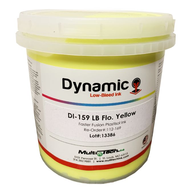 Fluorescent Yellow Low Bleed (LB) DI - 159 LB-Textile Plastisol Ink-Multi-Tech Lawson Screen & Digital Products dtf printer screen printing direct to fabric equipment machine printers equipment dtg printer screen printing direct to garment equipment machine printers