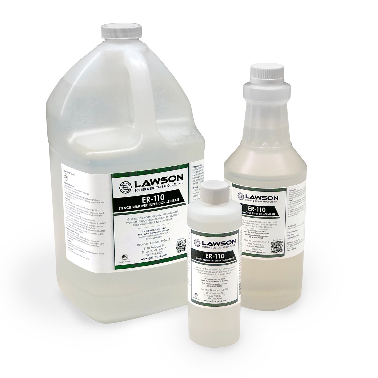 ER-110 Super Concentrate Emulsion Remover-Screen Printing Reclaiming Chemicals-Lawson Screen & Digital Products Lawson Screen & Digital Products dtf printer screen printing direct to fabric equipment machine printers equipment dtg printer screen printing direct to garment equipment machine printers